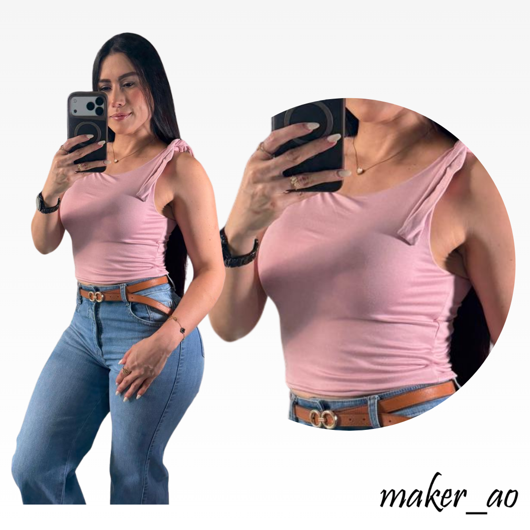 Crop Top con Amarre en el Hombro