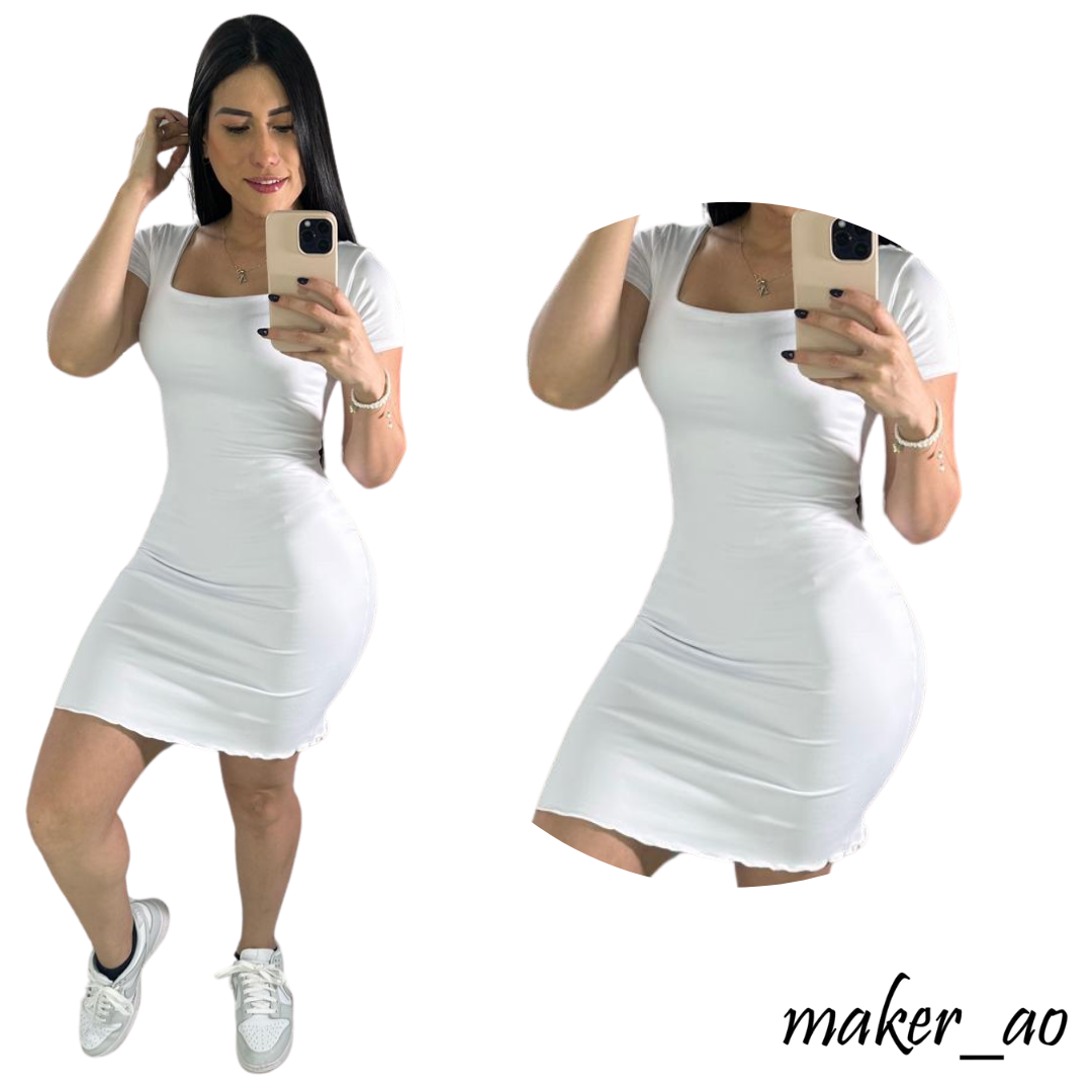 Vestidos Manga Corta Tela Doble