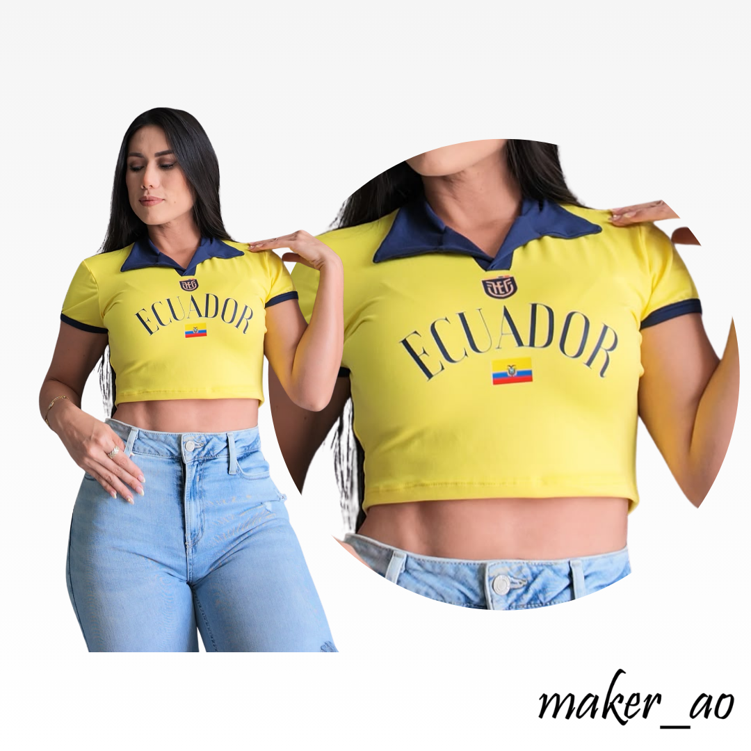 Blusa con Cuello Ecuador Y Brasil