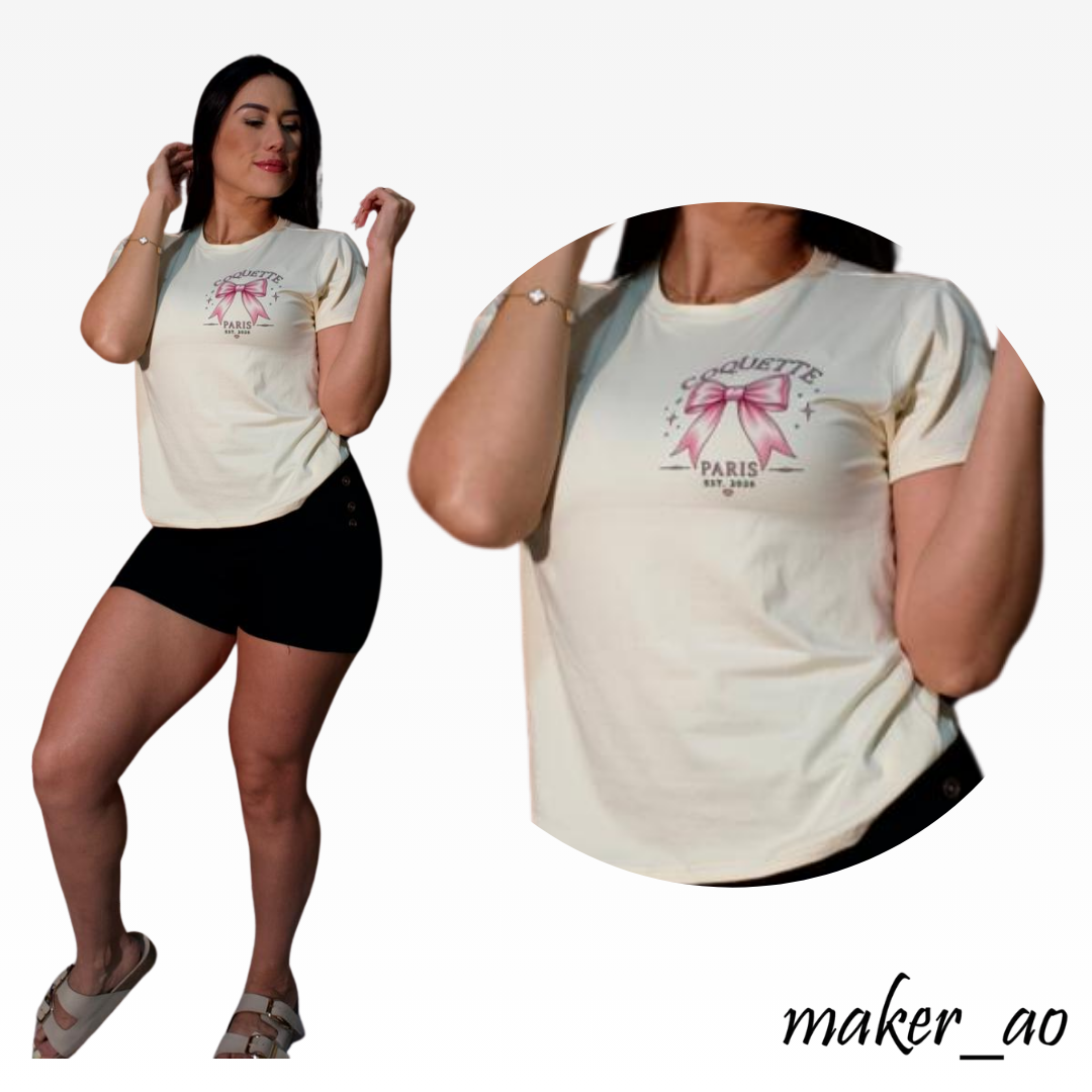 Blusa Coquette Tela Piel Durazno Premium