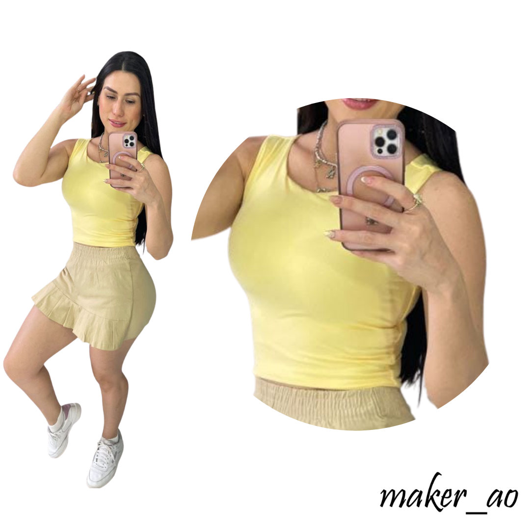 Blusas cuello bandeja sin mangas