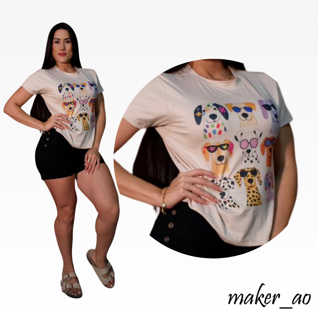 Blusa Larga Mascotas Tela Piel Durazno Premium
