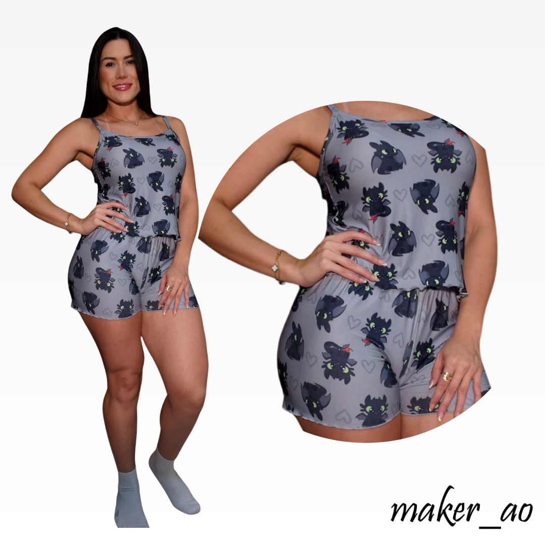 Pijamas Short Tela Piel Durazno Premium