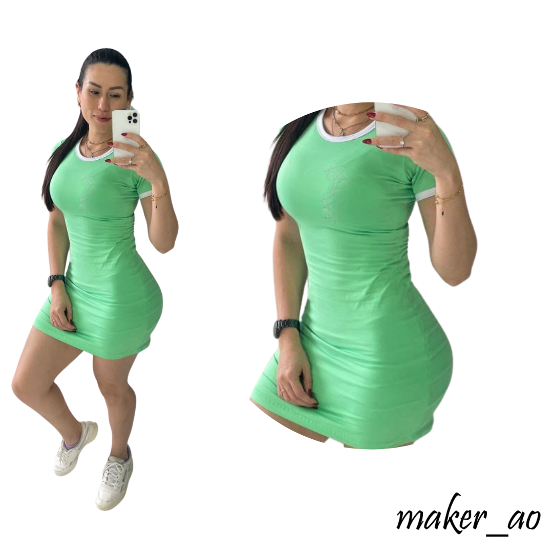 Vestido con filo mangas cortas